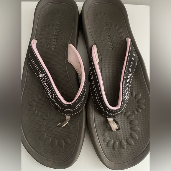 Columbia Women’s Thong Flip‑Flops Size 8 – Brown & Pink Comfort Outdoors Sandals - Picture 1 of 4